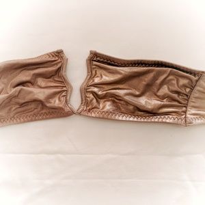 Shiny Pink Gold Bandeau Bikini